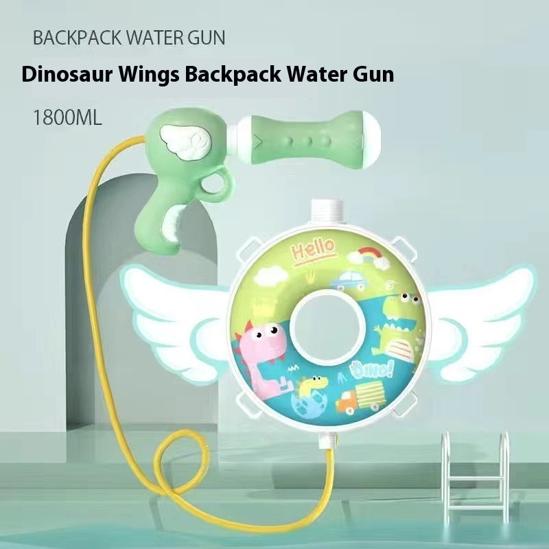 Newly Arrived at Buy Center: Children's Cartoon Backpack Water Gun Water Beach Toys 1800ml Dinosaur Wings