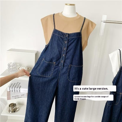 Trending Now at Buy Center: High Waist Slimming Denim Suspender Pants For Women