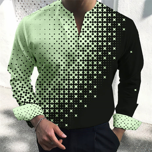 Just Arrived at Buy Center: Plus Size Men's Casual Slim Fit Fashion 3D Printed Shirt Men