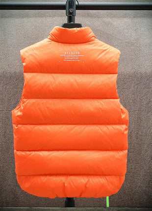 Men's Winter Down Vest Fashion All-match Stand-collar Sleeveless Jacket Solid Thickened Tank Outerwear Clothing