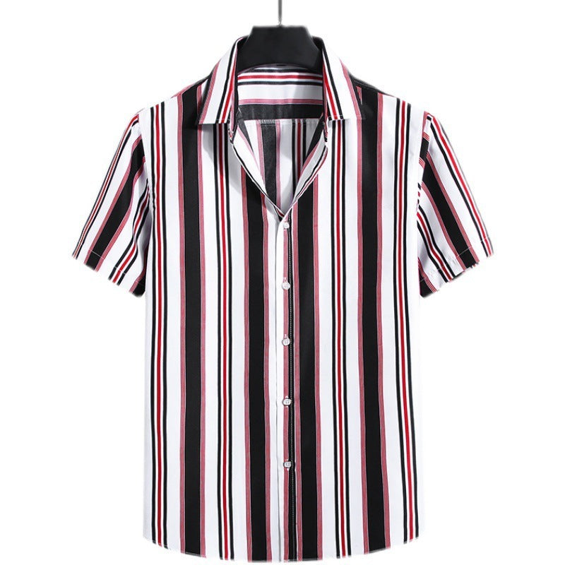 Fresh Arrivals at Buy Center: Men's Fashion Loose Striped Short Sleeve Shirt Top