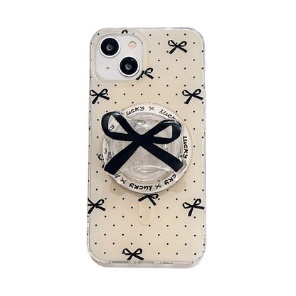 Fresh Arrivals at Buy Center: Women's Polka Dot Bow Magnetic Strap Bracket Phone Case