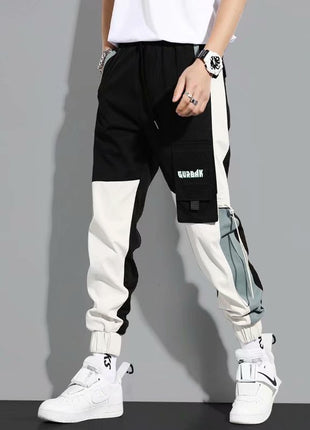 Men's Versatile Ankle-tied Stitching Drawstring Thin Casual Pants