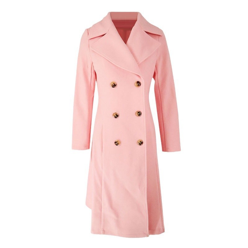 Women's Trench Coat Lapel Pocket Double Breasted Coat Buy Center