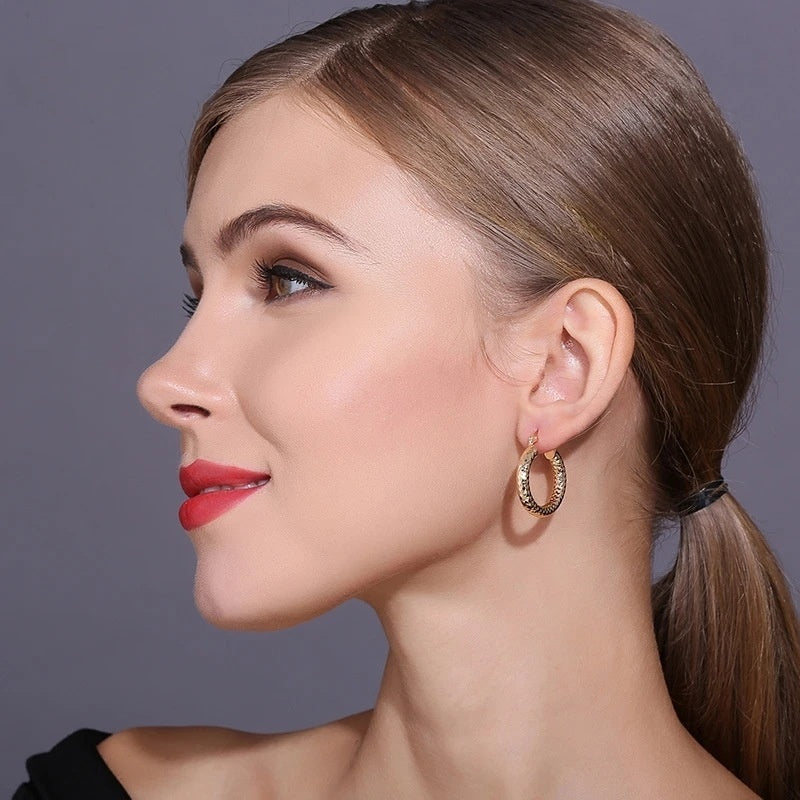 Buy Center Trend-18K Gold Earrings Original Design Women's Ear Ring Small Jewelry