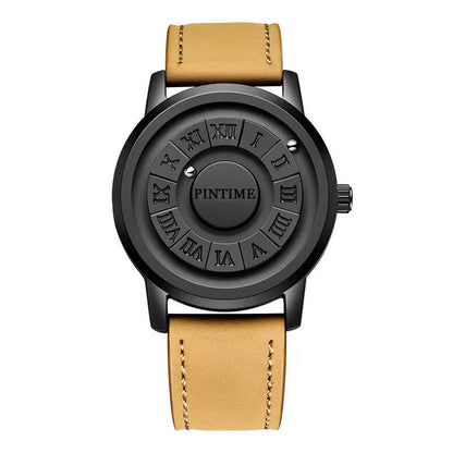 Fresh on the Scene at Buy Center: Creative Concept Waterproof New Watches Black Shell Brown Belt