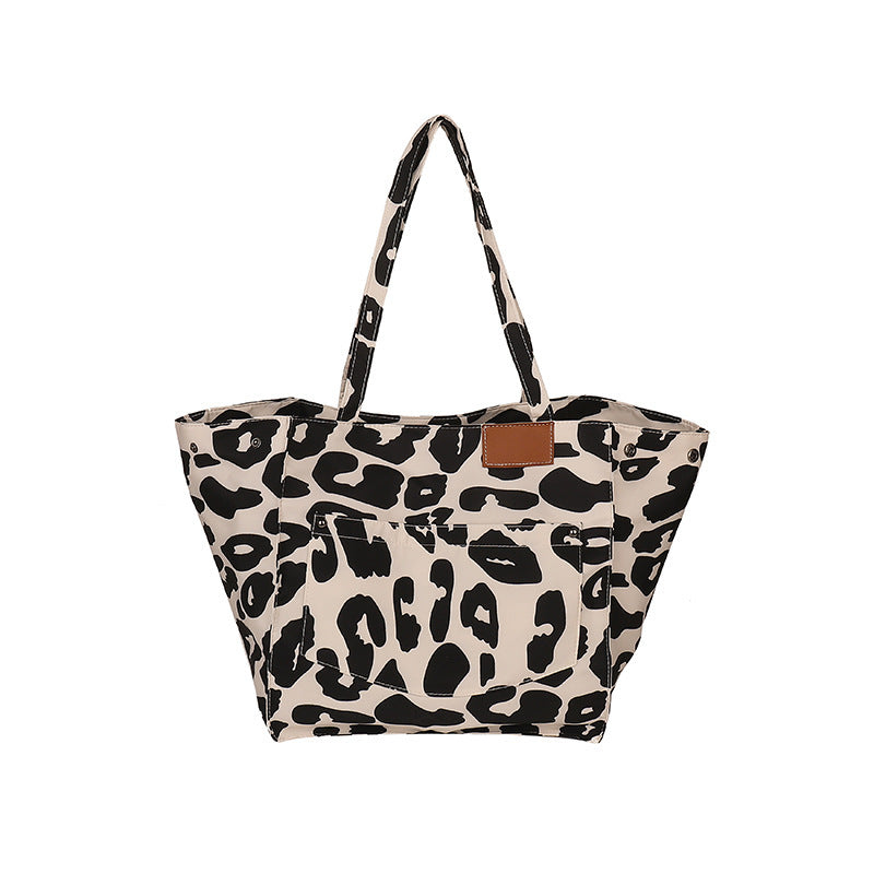 Popular Leopard Print Large Capacity Nylon Canvas Tote Dot Bag Buy Center