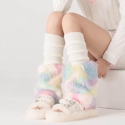 Furry Foot Sock Bunching Socks Thickened Yabi Leg Warmer Buy Center