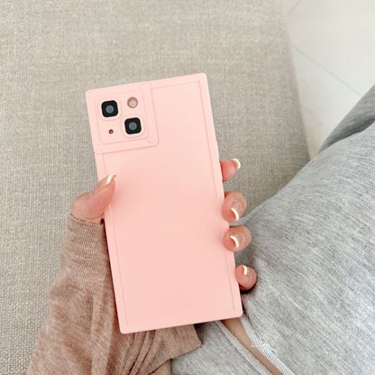 Newly Released at Buy Center: Simple Solid Color Square Phone Case BK Square Pink