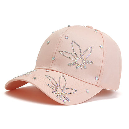 Gorra de béisbol con diamantes de imitación para mujer que combina con todo y hace que tu rostro parezca más pequeño