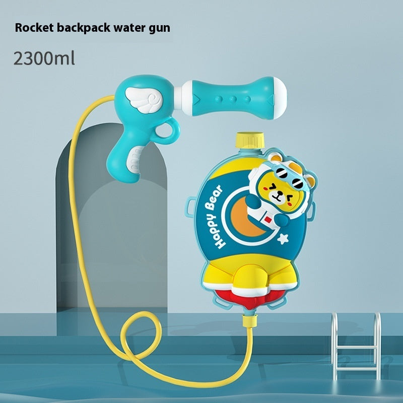 Newly Arrived at Buy Center: Children's Cartoon Backpack Water Gun Water Beach Toys 2300ml Rocket