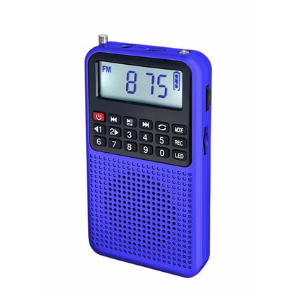 Fresh Arrivals at Buy Center: Radio Small FM High Sound Quality Multi-function Charging Bluetooth Subwoofer Large Function Card-type Storytelling Machine Blue