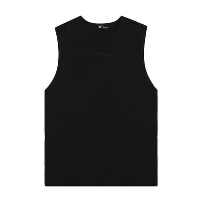 Newly Arrived at Buy Center: Letter Affixed Cloth Embroidered Vest For Men And Women Black