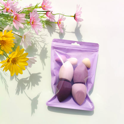 Buy Center Top Rated-Macaron Bag Dopamine Cosmetic Egg Flocking Powder Puff 7 Piece Set Purple