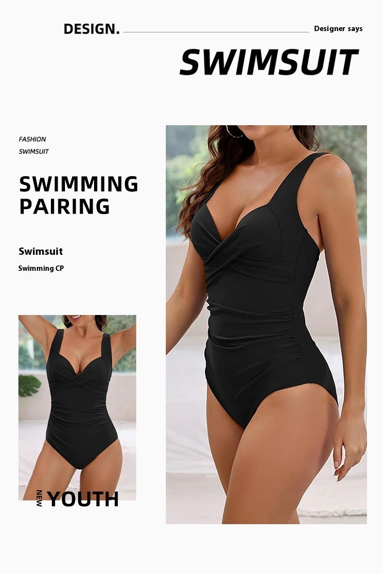 Fresh Arrivals at Buy Center: European And American Push Up Hard Bag One-piece Swimsuit