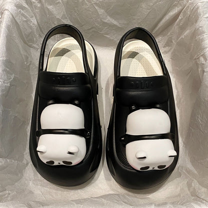 Just Arrived at Buy Center: 2024 Cute Slipper With Panda Lamp Summer Sandales Femme Light Funny Woman Slippers Shoes Women 605 Panda Light Black