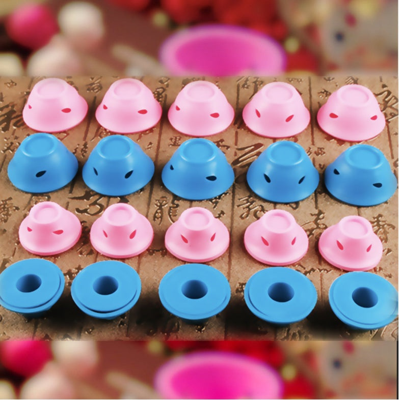 Hot New Items at Buy Center: Soft Rubber Magic Hair Care Rollers Silicone Hair Curlers No Heat Hair Styling Tool 5S 5L Blue and 5S 5L Pink