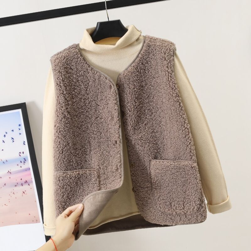 Autumn And Winter Versatile Outerwear Plush Vest Buy Center