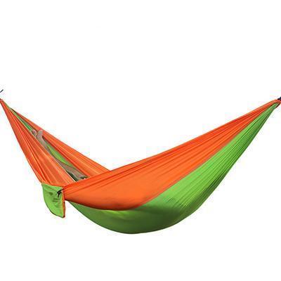 Backpacking Hammock - Portable Nylon Parachute Outdoor Double Hammock Orange green