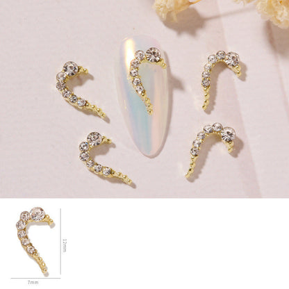 Nail Art DIY Love Heart Alloy Jewelry Nail Piece Nail Decoration Rhinestone