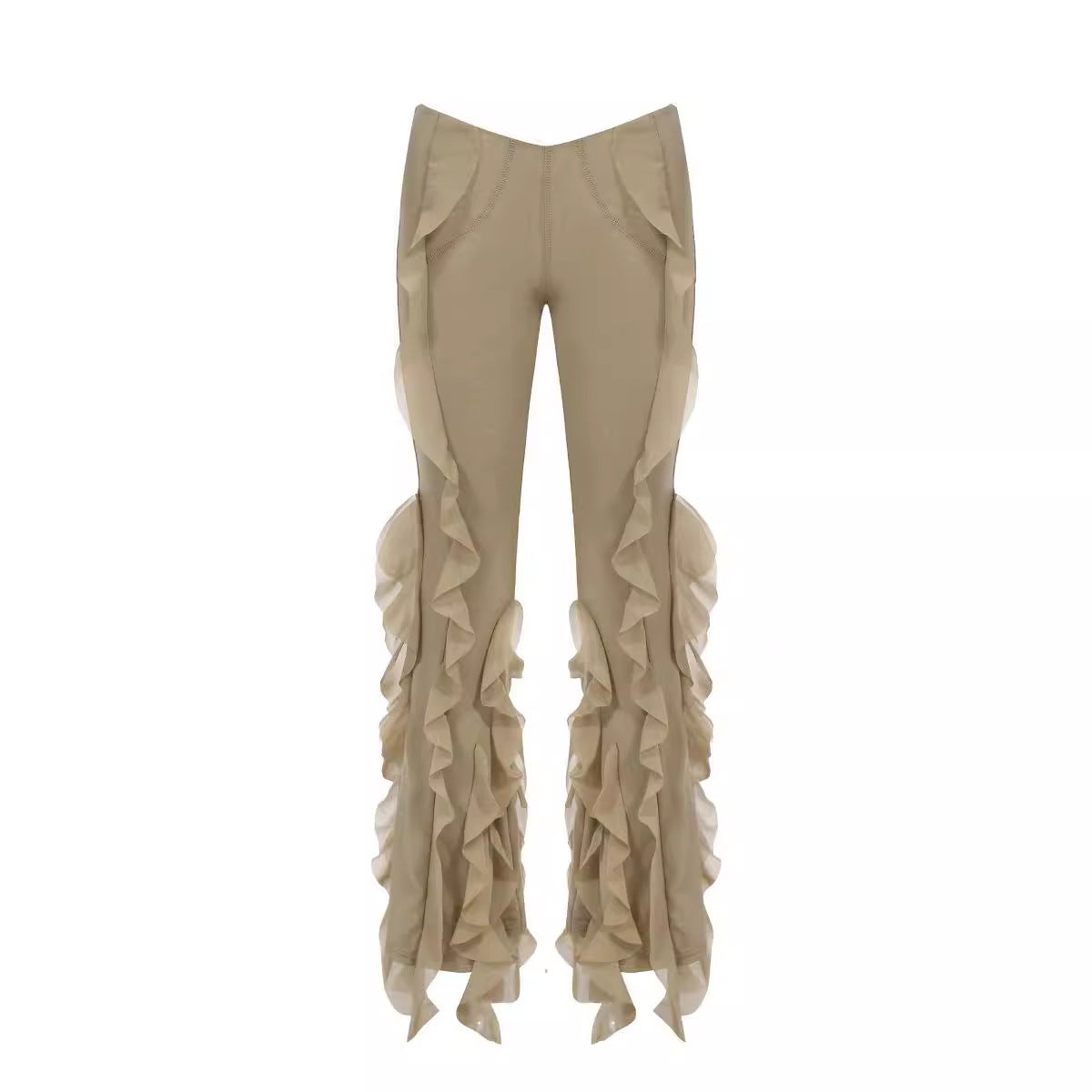 Hot New Items at Buy Center: Ear Flying Pants Slim-fit Micro Flared Pants Women Camel