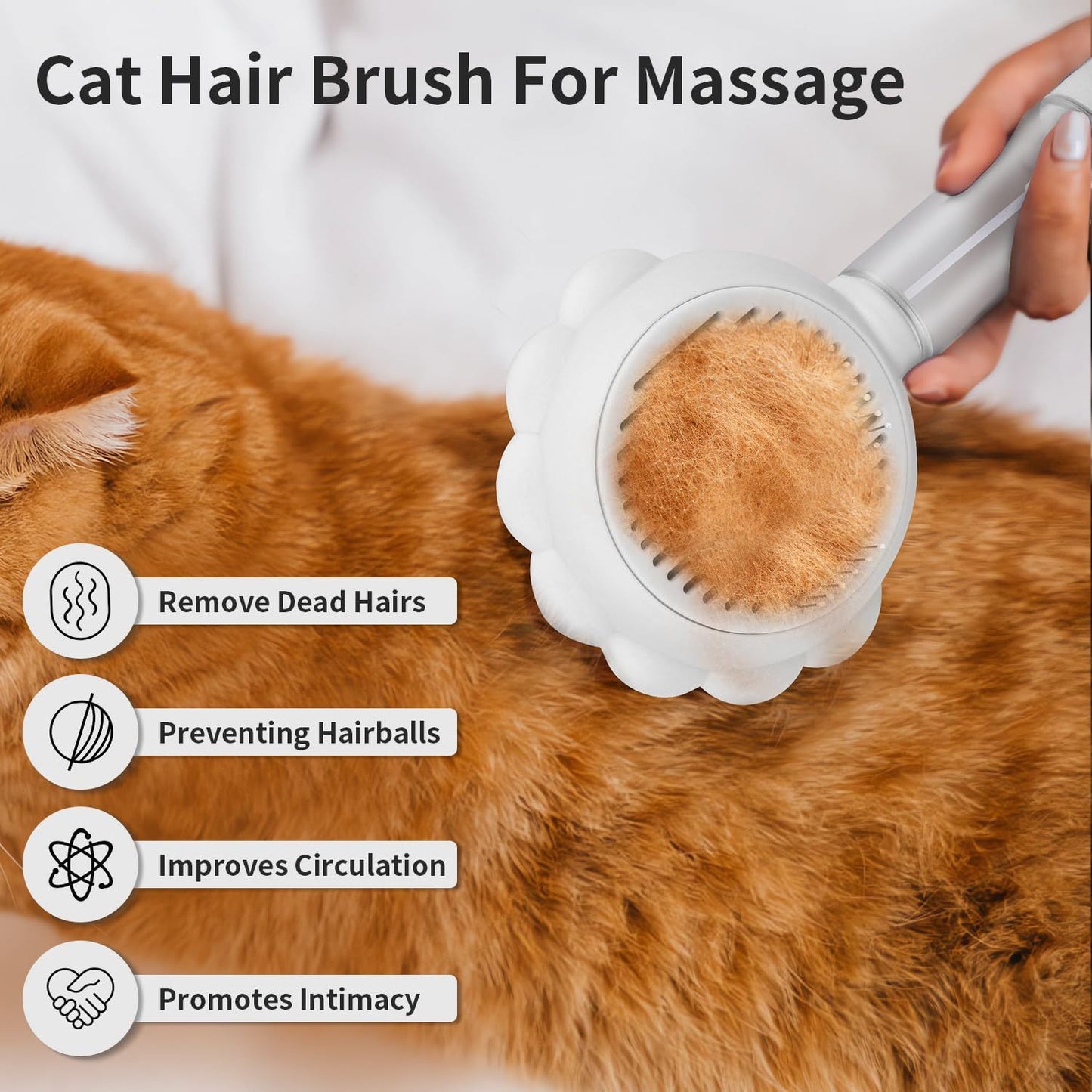 New Spray Cat Brushes For Indoor Cats With Release Button Cat Brush For Shedding Massage Grooming Self Cleaning Slicker Brush For Dogs Cats Pet Brush Comb For Long Short Hair Cats Remove Loose Fur