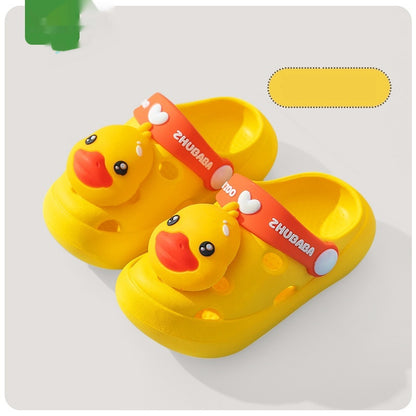 Fresh Arrivals at Buy Center: Children's Slippers Summer Cartoon Baby Soft Bottom Hole Shoes Boys And Girls Closed Toe Sandals Yellow Duck