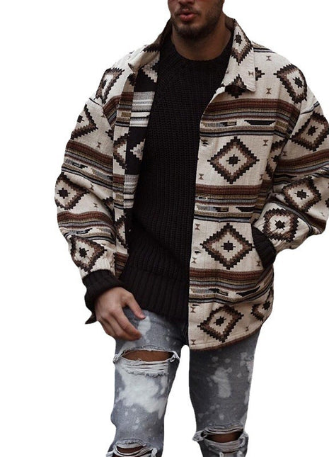 Autumn New Printed Geometric Pattern Lapel Breasted Jacket