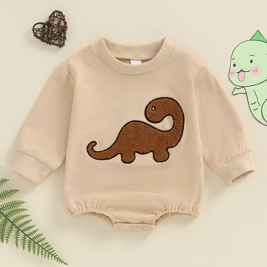 Fresh Arrivals at Buy Center: Baby Long Sleeve Dinosaur Embroidery Triangle Overalls