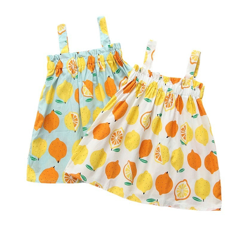 Newly Released at Buy Center: Women's Cotton Lemon Suspender Princess Dress