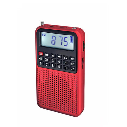 Fresh Arrivals at Buy Center: Radio Small FM High Sound Quality Multi-function Charging Bluetooth Subwoofer Large Function Card-type Storytelling Machine Red