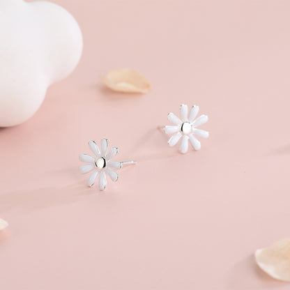 S925 Sterling Silver Sweet Daisies Stud Earrings