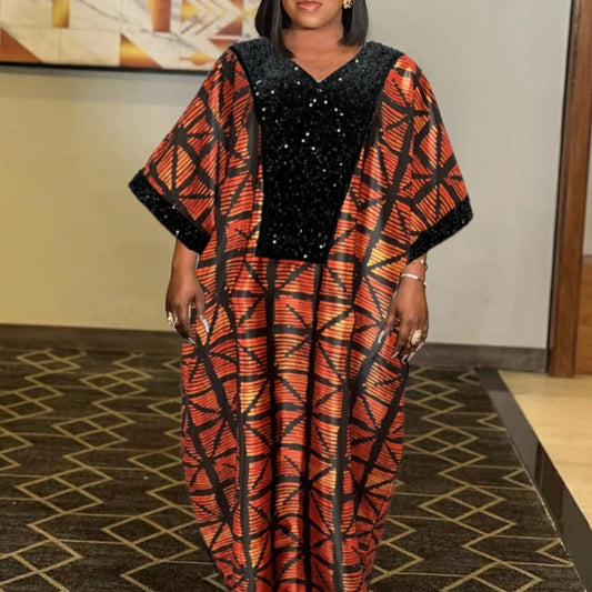 Buy Center Exclusive Offer-African Ethnic Style Robe With Headscarf Dress