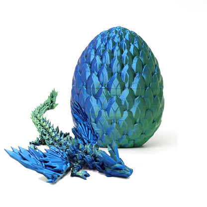 Hot New Items at Buy Center: Print Dragon Ornaments Colorful Movable Crystal Creative Christmas Easter Eggs 1 BlueGreen