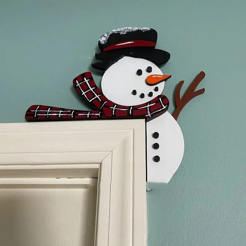 Just Arrived at Buy Center: Christmas Metal Door Top Home Decoration Snowman