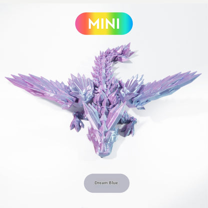 Hot New Items at Buy Center: 3D Printed Gemstone Flying Dragon Deformed Figurine Crystal Phantom Blue MINI Version