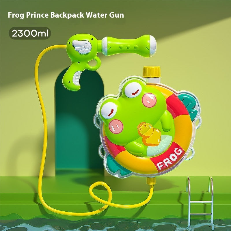 Newly Arrived at Buy Center: Children's Cartoon Backpack Water Gun Water Beach Toys 2300ml FROGPRINCE