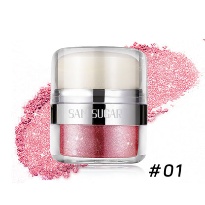 Buy Center Handpicked- SAM SUGAR Air Cushion Highlight Glitter Powder Multifunctional Three-dimensional Repair Brightening Shimmer Eyeshadow Body Pat Powder 5ml 01 Color