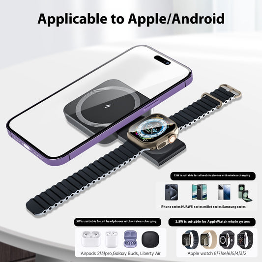 Buy Center Deal-Three-in-one Wireless Charger Watch Earphone Cellphone Charging Set