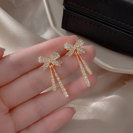 Buy Center Handpicked- New Super Fairy Bow Stud Earrings For Women Niche Design Stud Earrings