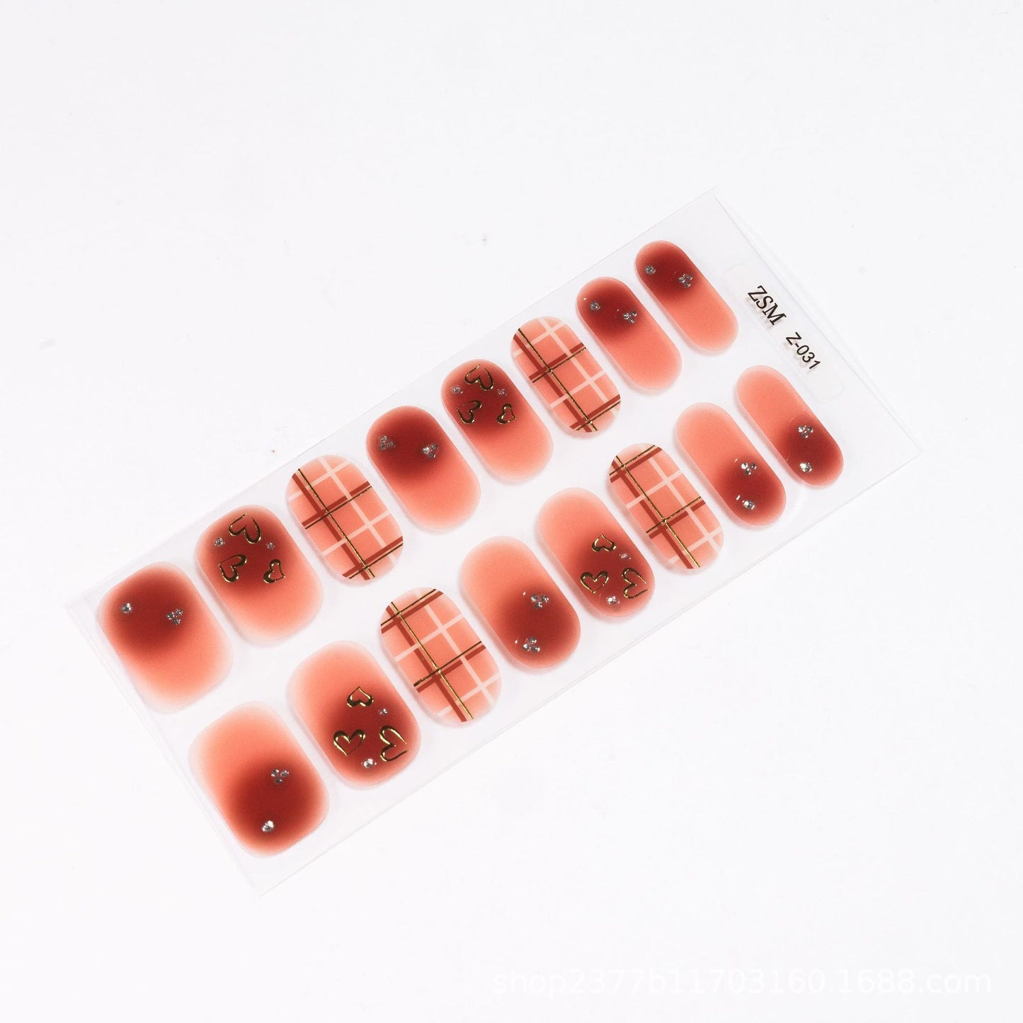 Fresh Arrivals at Buy Center: 16 Finger Diamond Nail Sticker 3D Waterproof Multicolor Z031