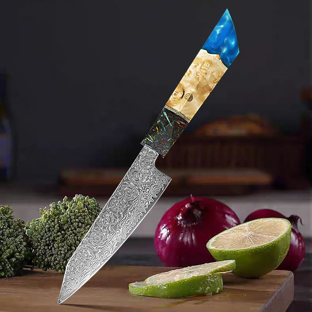 Damascus Steel Home Kitchen Chef Knife Resin Shadow Wood Handle Buy Center