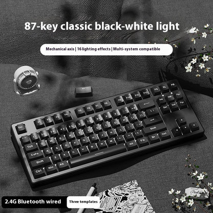 Office Game Wireless Bluetooth Three-model Mechanical Keyboard 87 Black