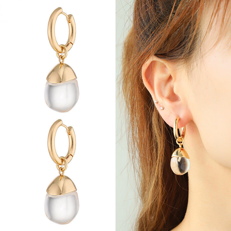 Alloy Spot Drill Transparent Resin Earrings For Women Buy Center