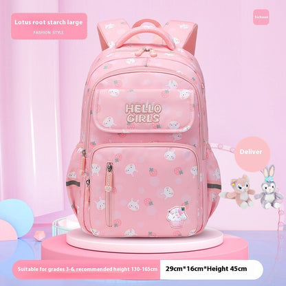 Fresh on the Scene at Buy Center: 6-12-year-old Primary School Children's Backpack Large Capacity Schoolbag Pink Large Pendant