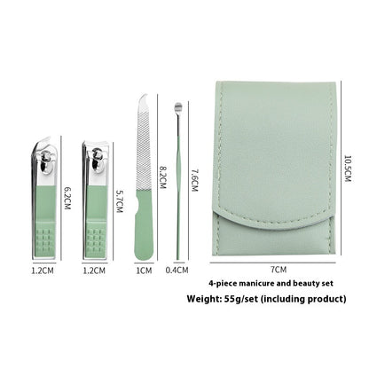 Newly Released at Buy Center: Fashion Portable Nail Clippers Four-piece Set Light Green