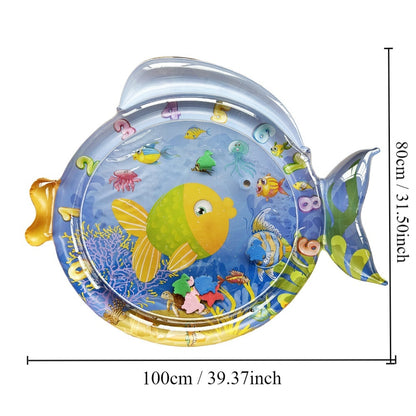 Hot New Items at Buy Center: Children's Inflatable Marine Animal Racket Water Cushion Baby Crawling Racket Water Bag Racket Water Cushion Climbing Pad Bighead Carp Shape