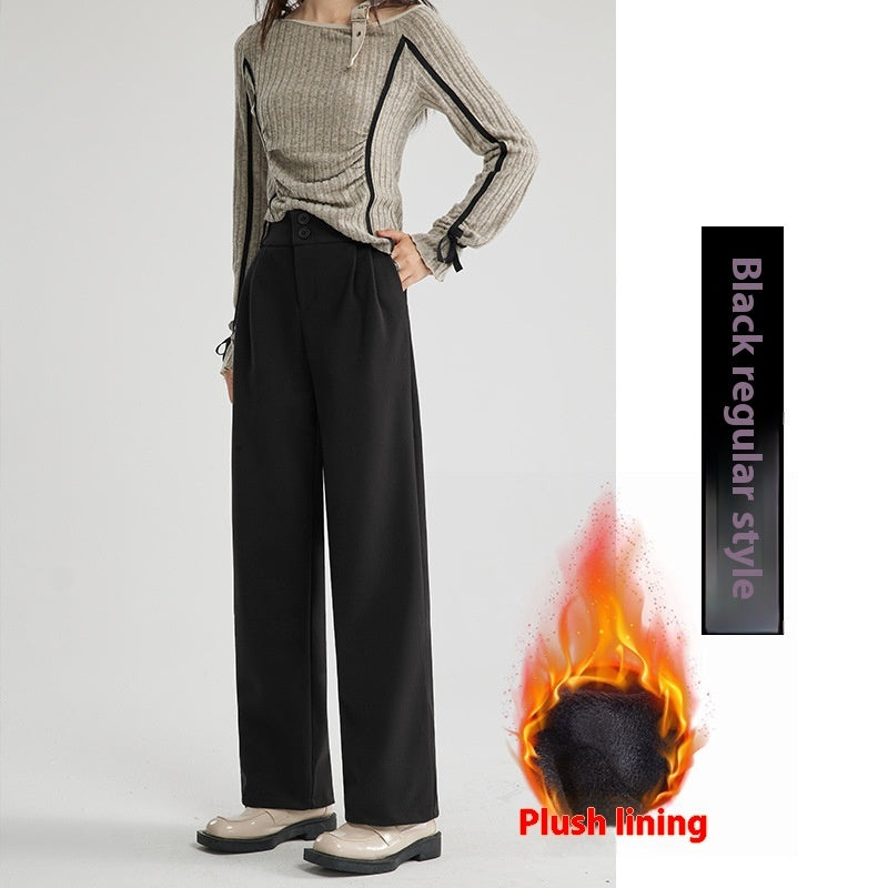 Straight Woolen Wide Leg Pants Buy Center