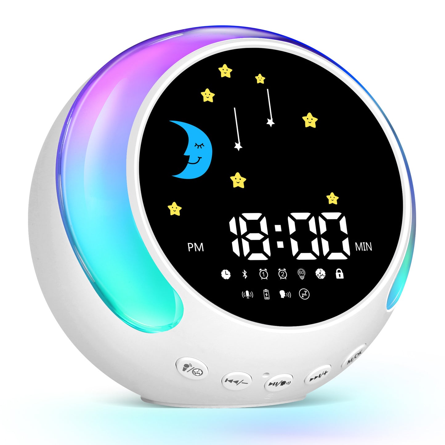 Hot New Items at Buy Center: Children's Alarm Clock Bluetooth Speaker Touch RGB With White Noise Wake-up Light