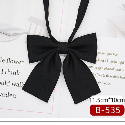 JK Tie Black Gray Plaid Striped Girl Bow Black Boxer Bow Tie